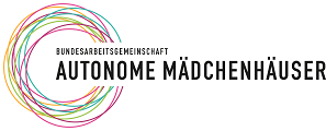 Logo der Bundesarbeitsgemeinschaft Autonomer Mädchenhäuser - viele bunte Kreise übereinander